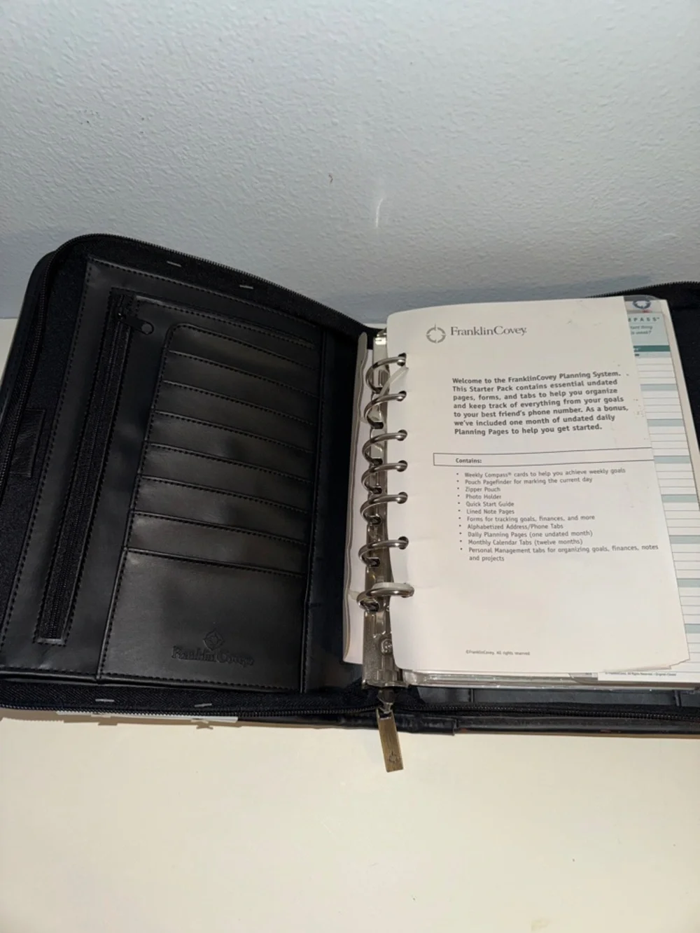 NEW Franklin Covey Black Nylon Binder Style 761225 Original Starter Pack